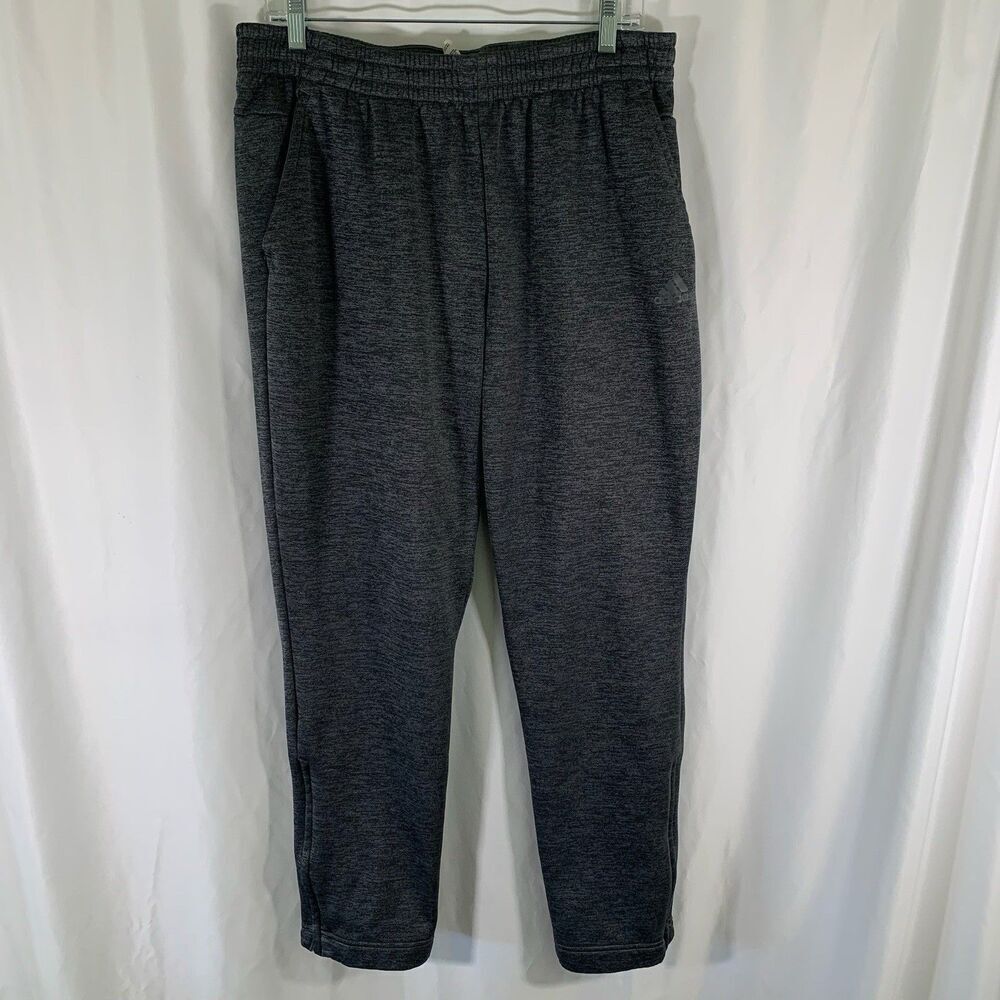 ADIDAS Sweatpants Men's Large Grey Heathered Pull On Drawstring